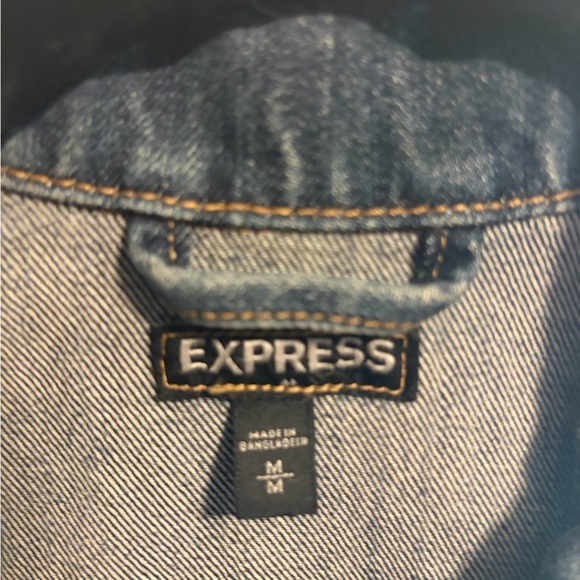 Express Denim Jacket with Contrast Stitching - Blue - Picture 2 of 3